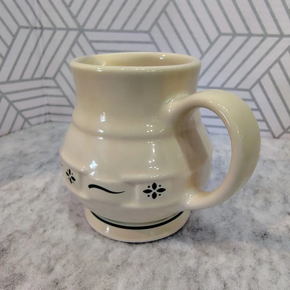 Longaberger Pottery Woven Traditions Classic Green – Creamer/Sugar Set USA